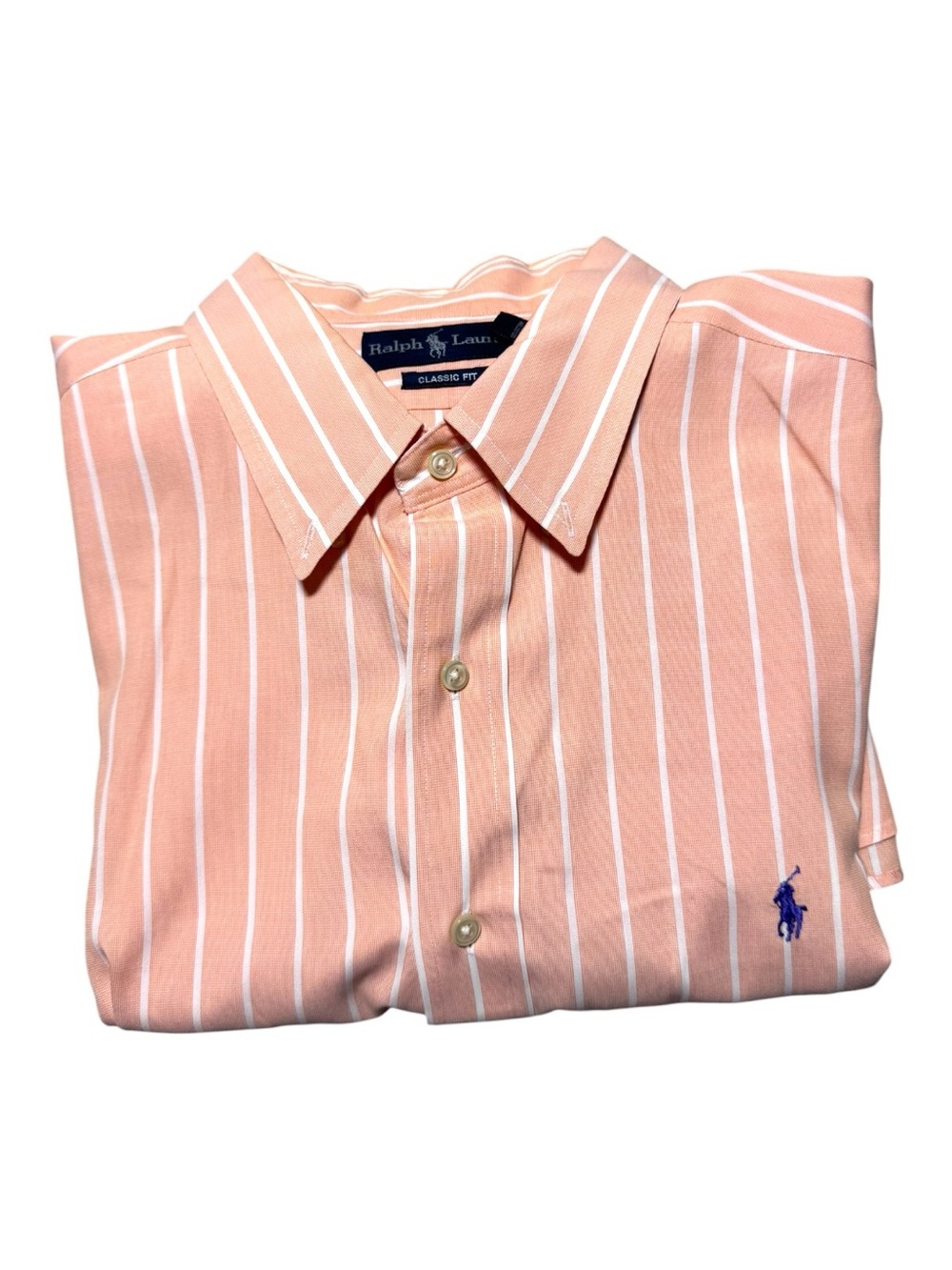 Ralph Lauren Men’s XXL Striped Long-Sleeve Button-Down Shirt Classic Fit Salmon - Picture 6 of 9